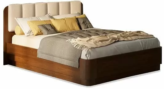 Кровать полутораспальная Орматек Wood Home 2 140-200 Кровать Wood Home 2 с подъемным механизмом Орех (сосна) с брашированием/Молочный перламутр (5061)