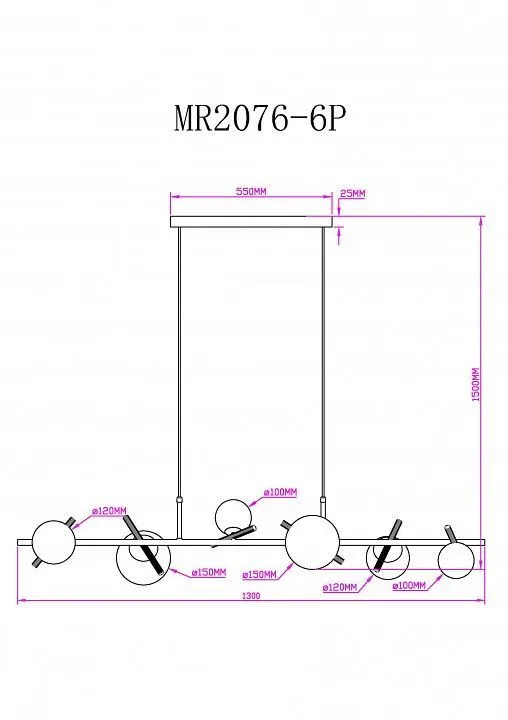 Подвесной светильник MyFar Francis MR2076-6P Подвесной светильник MyFar Francis MR2076-6P