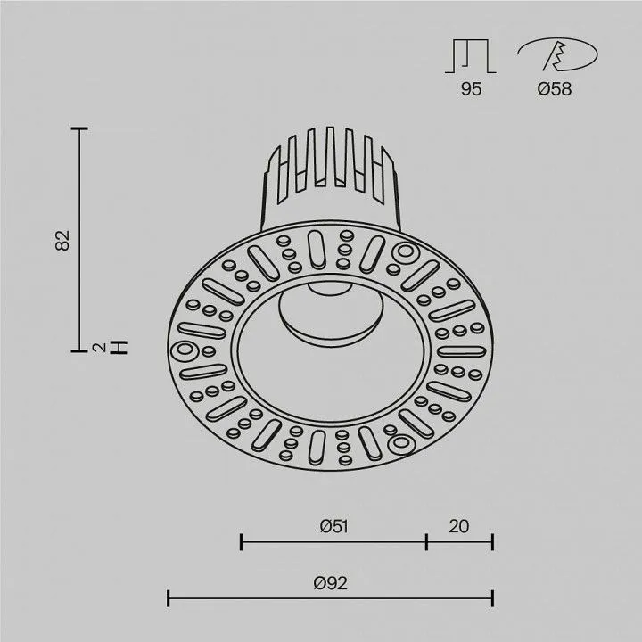 Встраиваемый светильник Maytoni Technical Омут DL119-10W-2.7K-TRS-B