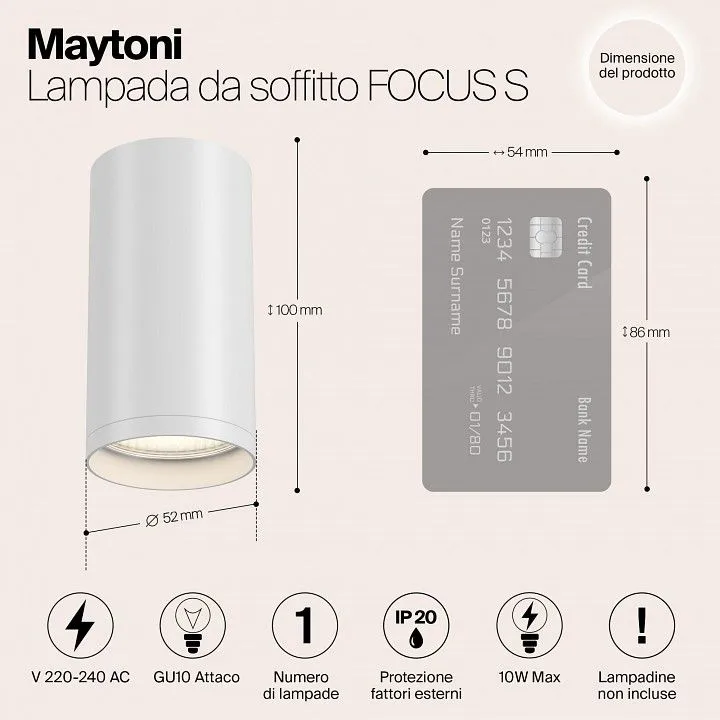 Накладной светильник Maytoni Technical Фокус С C052CL-01W