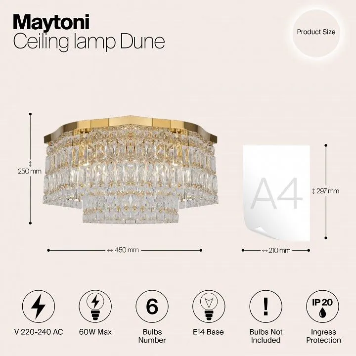 Потолочная люстра Maytoni Дюна DIA005CL-06G