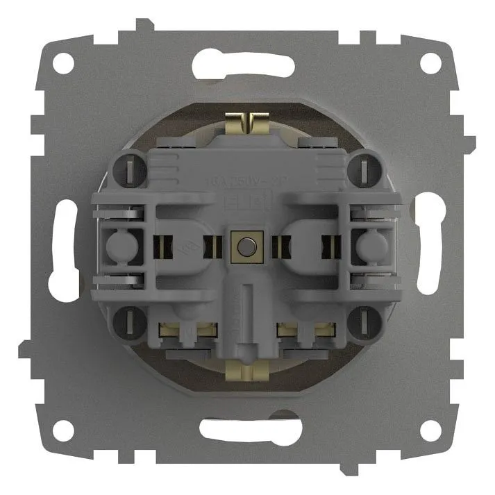 Розетка с заземлением с крышкой, без рамки Elbi Eleсtriс Zena Vega 609-010300-218
