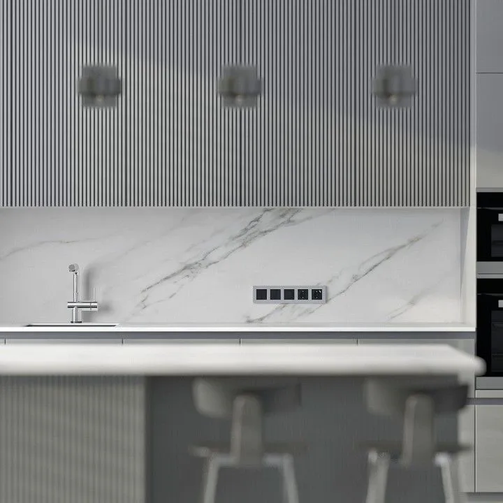 Рамка на 5 постов Werkel Slab серебро софт W0052965