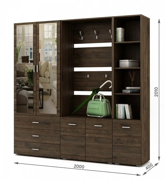 Стенка для прихожей ВМФ Мартин-3 ПРМ-3-ДАТ Стенка для прихожей ВМФ Мартин-3 ПРМ-3-ДАТ