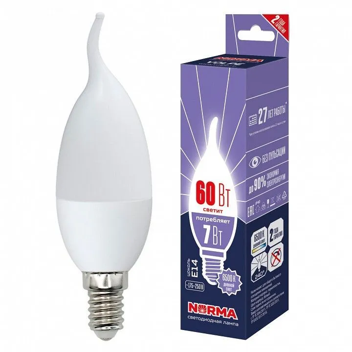 Лампа светодиодная Volpe LED-CW37 E14 7Вт 6500K UL-00010989