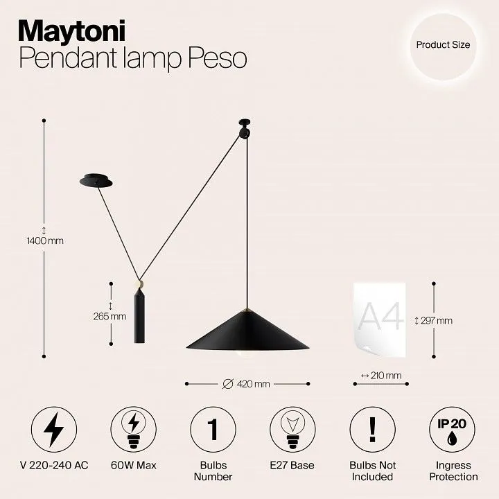Подвесной светильник Maytoni Technical Песо P080PL-01B