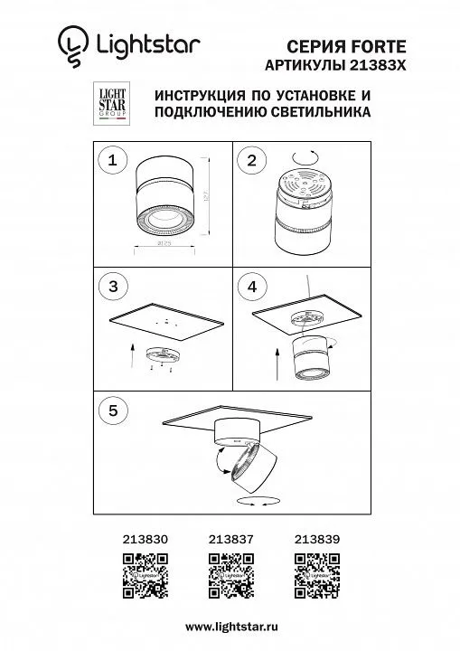 Накладной светильник Lightstar Forte Muro 213830