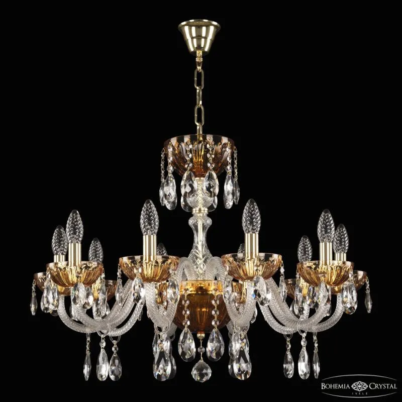 Подвесная люстра Bohemia Ivele Crystal 5417 5417/10/240 G Amber/M-1H