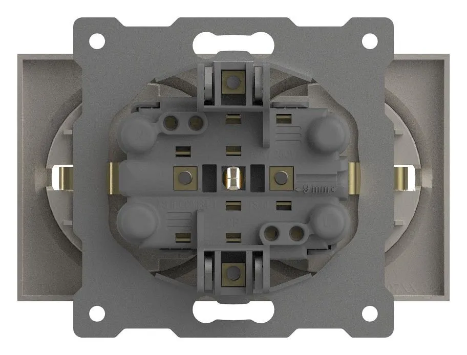 Розетка двойная с заземлением, без рамки Elbi Eleсtriс Zena Vega 609-010200-907