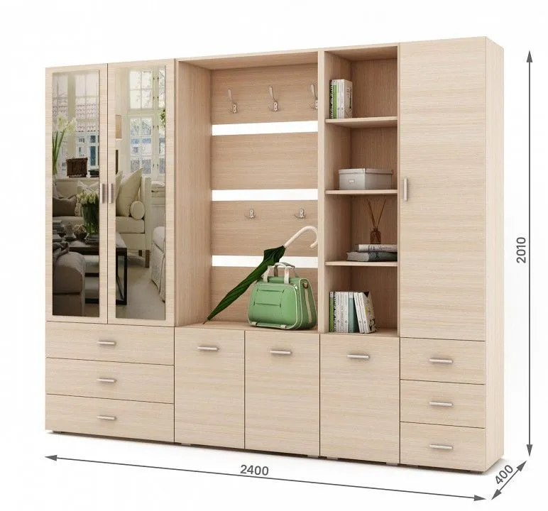 Стенка для прихожей ВМФ Мартин-4 ПРМ-4-ДМ Стенка для прихожей ВМФ Мартин-4 ПРМ-4-ДМ