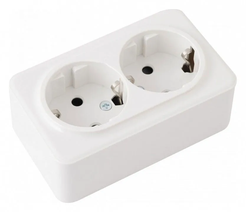 Розетка двойная с заземлением Arte Milano am-310 310.40-2.white