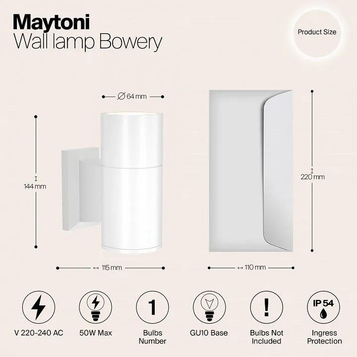Светильник на штанге Maytoni Outdoor Бауэри O574WL-01W