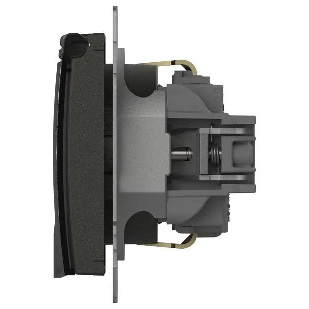 Розетка с заземлением с крышкой, без рамки Elbi Eleсtriс Zena Vega 609-011100-218