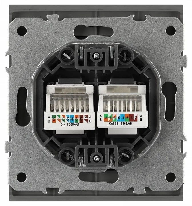 Розетка двойная Ethernet RJ-45 без рамки Эра Arktik Б0070489
