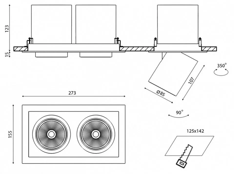 Встраиваемый светильник на штанге DesignLed SPL 00-00003440
