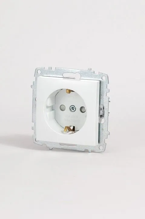 Розетка с заземлением и со шторкой, без рамки Elbi Eleсtriс Zena Vega 609-015600-243