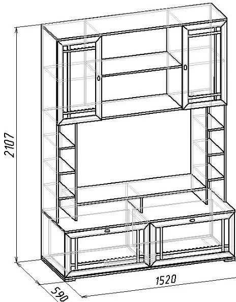 Стенка для гостиной Глазов-Мебель Sherlock Т0009583