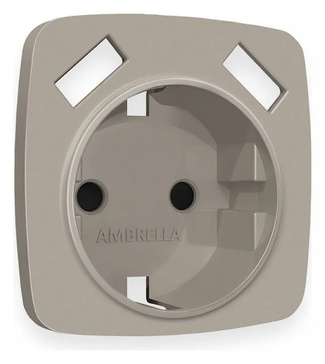 Накладка для розетки с заземлением и со шторками и 2хUSB type A Ambrella Volt OMEGA OP3690