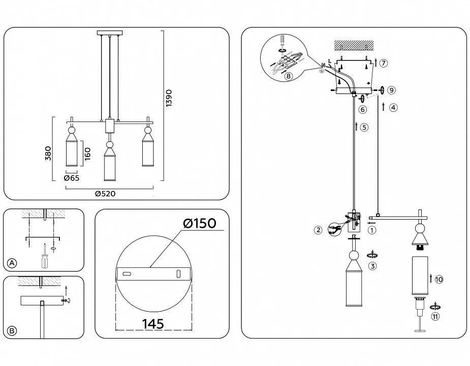 Подвесная люстра Ambrella Light LH LH55276