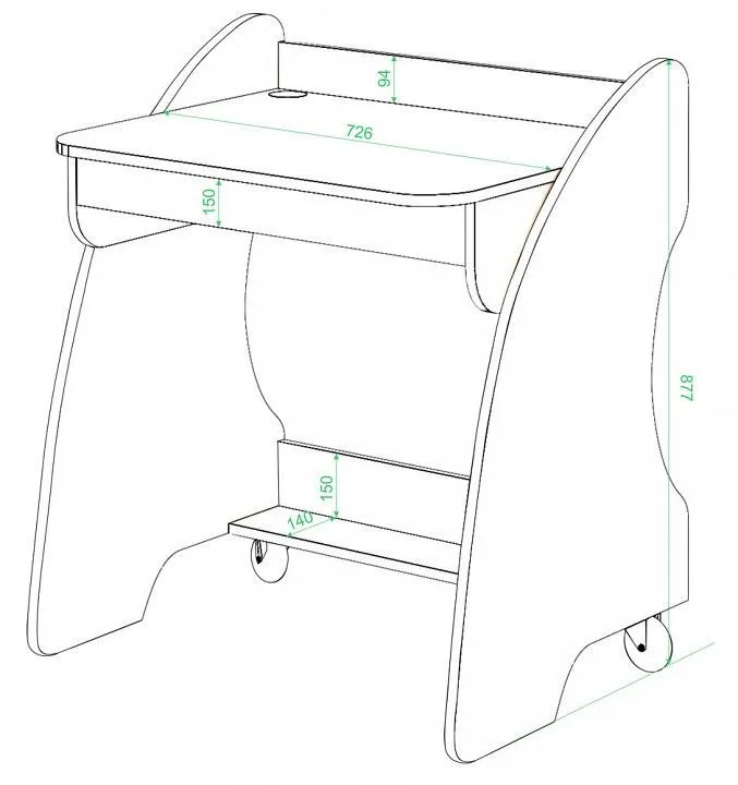 Стол письменный Merdes СК-13 СК-13 КШ-Ч Стол письменный Merdes СК-13 СК-13 КШ-Ч