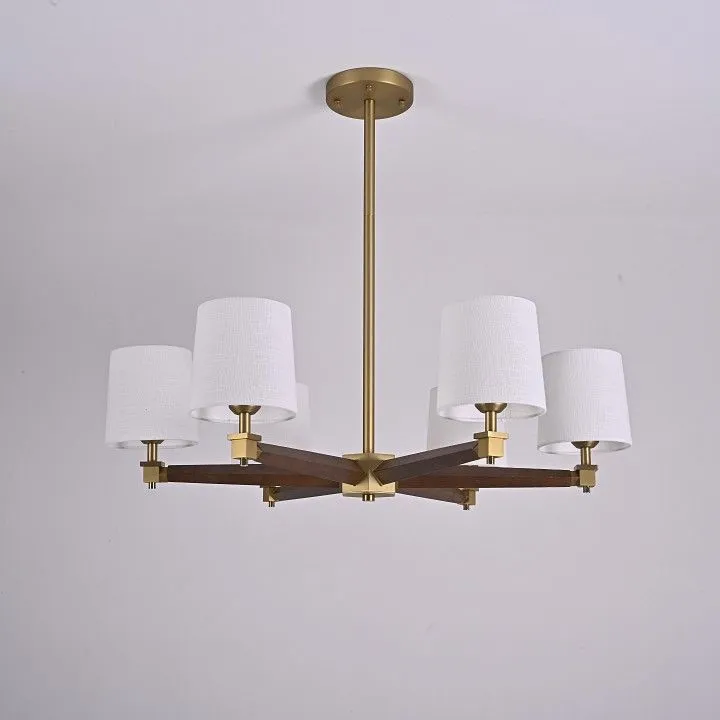 Люстра на штанге Imperiumloft Jorgenson White/Dark wood STAVRA01