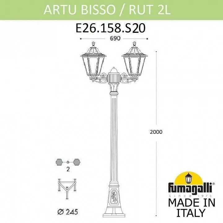 Фонарный столб Fumagalli RUT E26.158.S20.BXE27