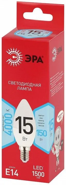 Лампа светодиодная Эра  E14 15Вт 4000K LED B35-15W-840-E14 R