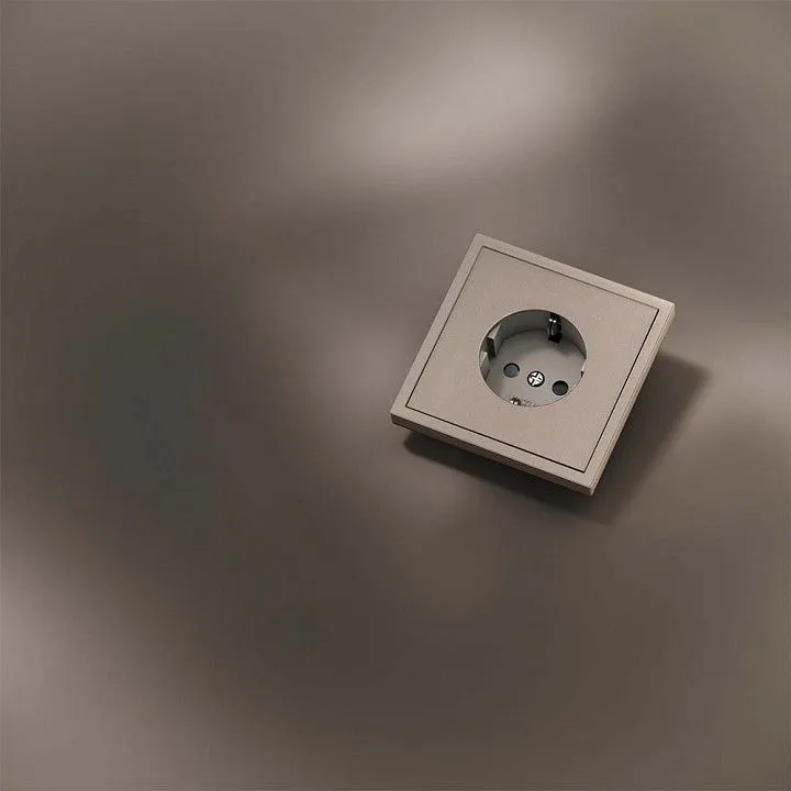 Накладка для розетки с заземлением и со шторками Voltum S70 METAL VLSM000710