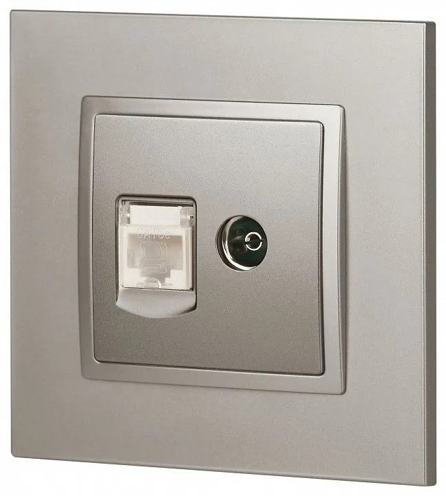 ТВ-розетка и розетка Ethernet RJ-45 без рамки Эра Эра Elegance 14-3110-16