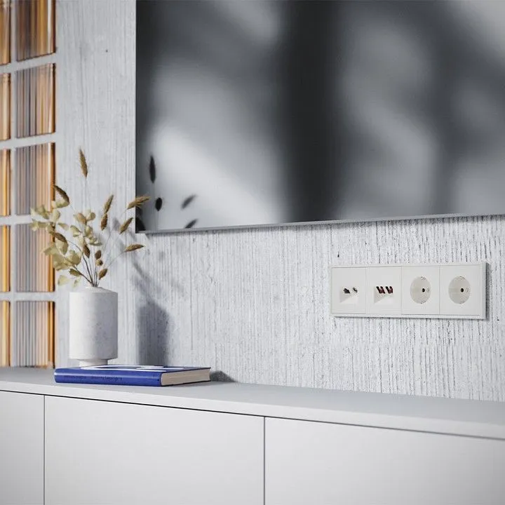 Накладка для ТВ-розетки и RJ-11 или RJ-45 Voltum S70 VLS002713