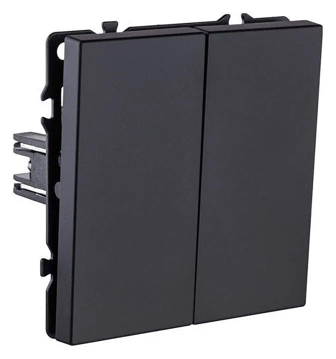 Выключатель двухклавишный без рамки Kollinger Eclipse EC-004BK