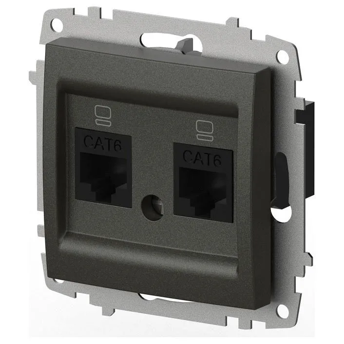 Розетка двойная Ethernet RJ-45 без рамки Elbi Eleсtriс Zena Vega 609-011100-248