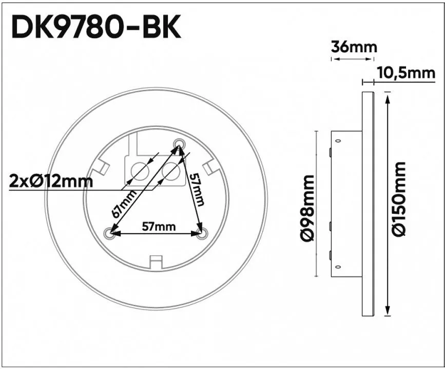 Накладной светильник Denkirs Alta DK9780-BK