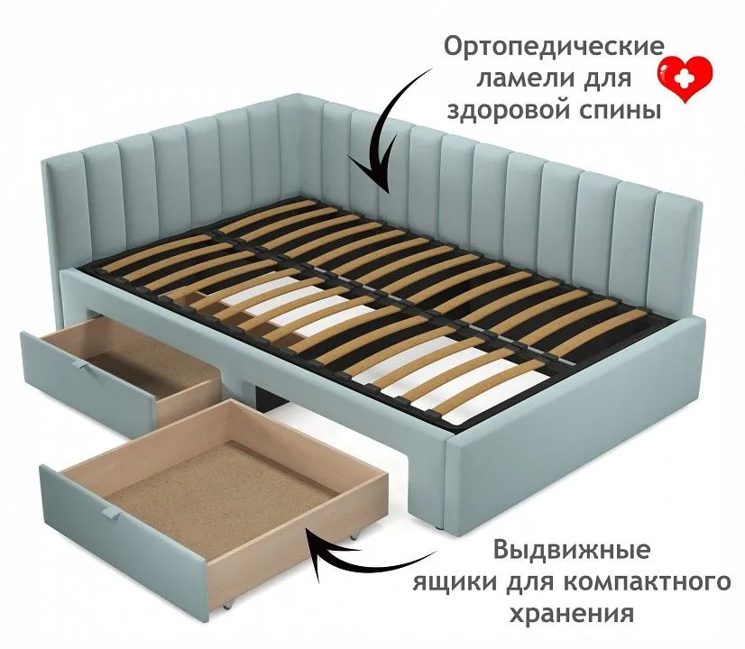 Кровать полутораспальная Milena 2000x1200