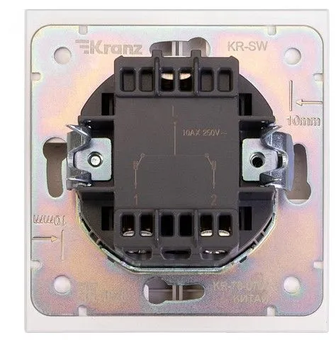 Выключатель двухклавишный без рамки Kranz STRONG KR-78-0706-4