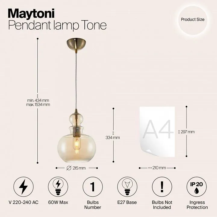 Подвесной светильник Maytoni Тон P003PL-01BZ
