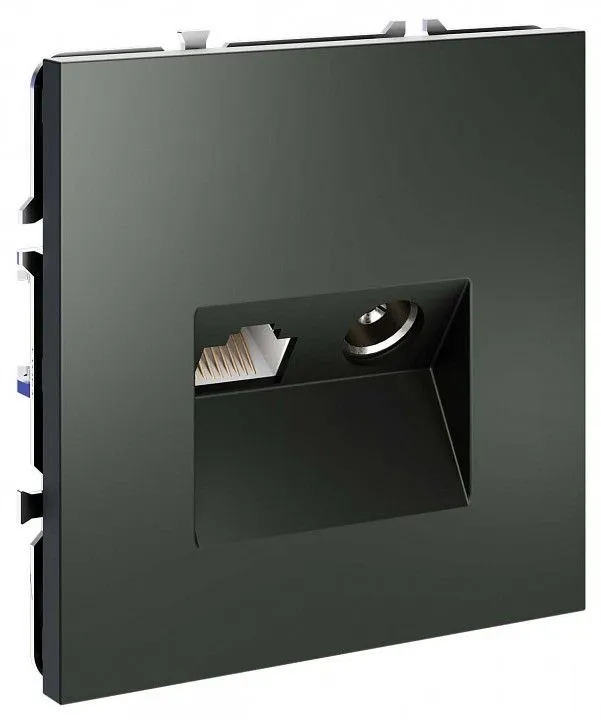 ТВ-розетка и розетка Ethernet RJ-45 без рамки Voltum S70 VLS060706