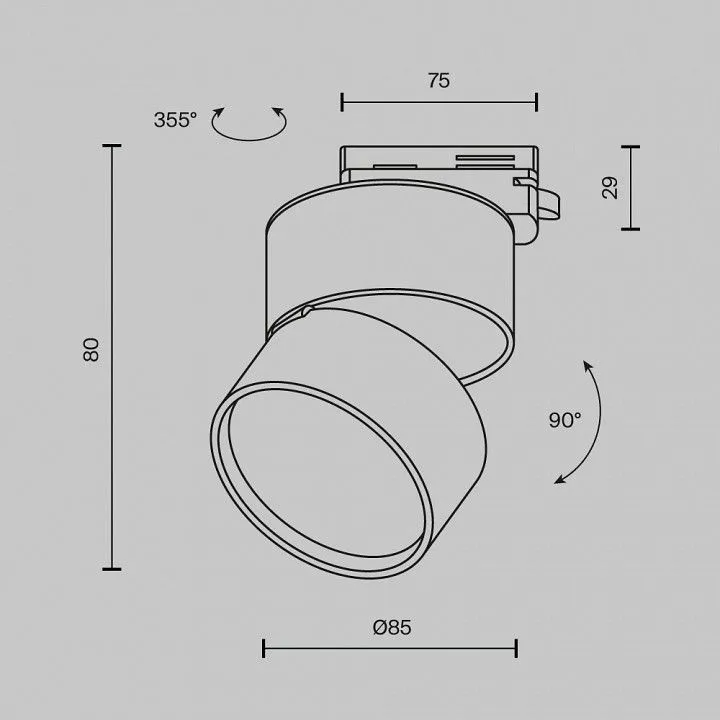 Накладной светильник Maytoni Technical Онда TR007-1-12W3K-B-1