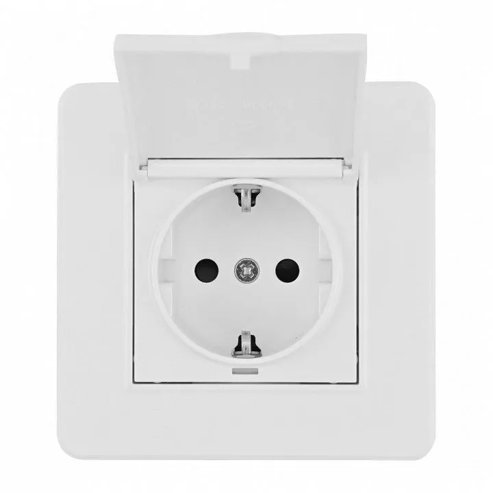Розетка с заземлением и шторкой, с крышкой Arte Milano SET16-1 SET16-1-41-1 white