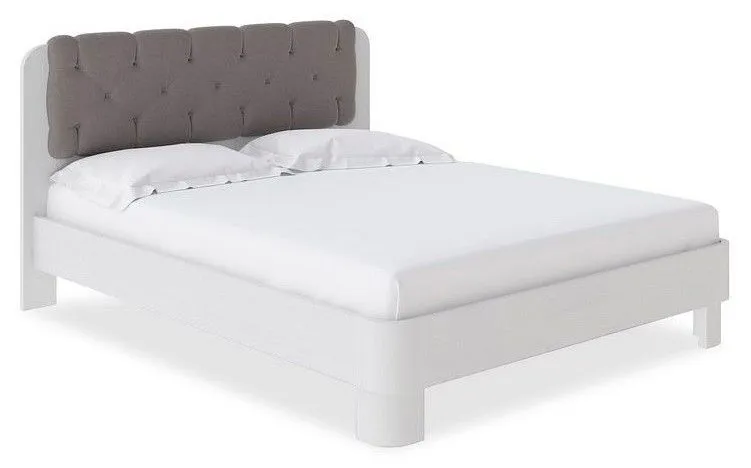 Кровать полутораспальная Орматек Wood Home 1 140-200 Кровать Wood Home 1 Белая эмаль (сосна) с брашированием/Лама Светло-серый Кровать полутораспальная Орматек Wood Home 1 140-200 Кровать Wood Home 1 Белая эмаль (сосна) с брашированием/Лама Светло-серый