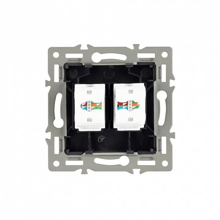 Розетка двойная RJ-12 и Ethernet RJ-45, без рамки Arlight SCT 045337