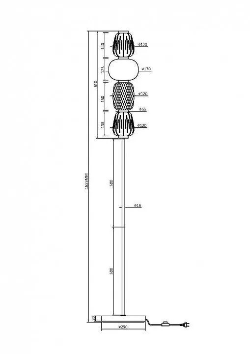 Торшер Maytoni Паттерн MOD267FL-L32G3K