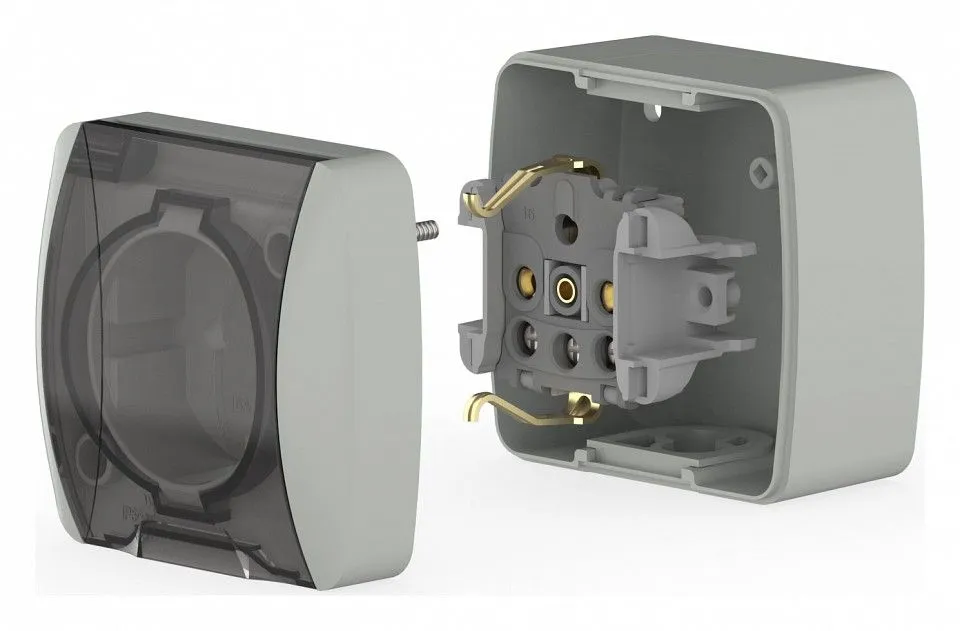 Розетка с заземлением с крышкой Elbi Eleсtriс Eva 554-011500-218