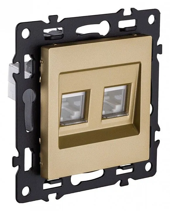 Розетка двойная Ethernet RJ-45 и со шторками, без рамки Kollinger Asthetik AS-018GD