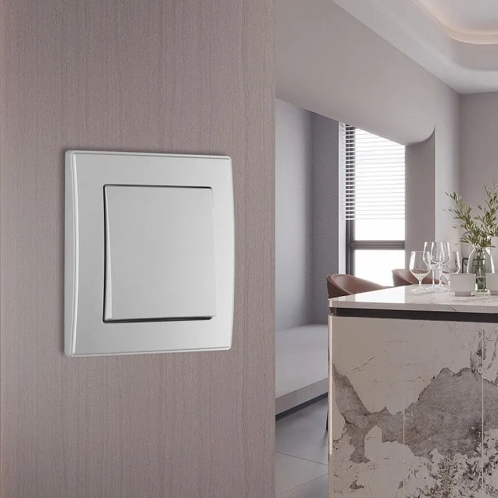 Выключатель одноклавишный Arte Milano SET06-1 SET06-1-30-1 silver