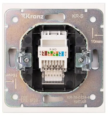Розетка Ethernet RJ-45 и со шторками, без рамки Kranz STRONG KR-78-0724-4