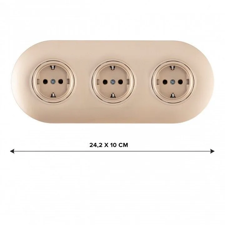 Розетка с заземлением и со шторкой Arte Milano SET08-3 SET08-3-40-1x3 shampan
