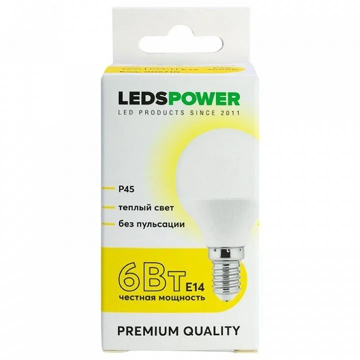 Лампа светодиодная LEDS POWER P45 E14 8Вт 4000K 006741