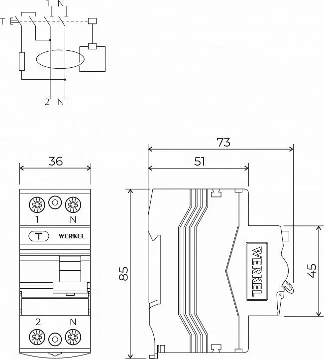 Устройство защитного отключения 1P Werkel  W912P404