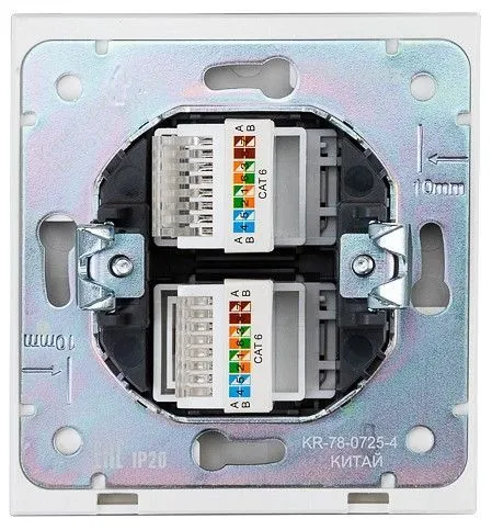 Розетка двойная Ethernet RJ-45 без рамки Kranz STRONG KR-78-0725-4